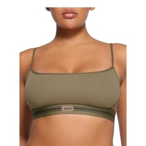 SKIMS Stretch Cotton Rib Scoop Bralette in Army